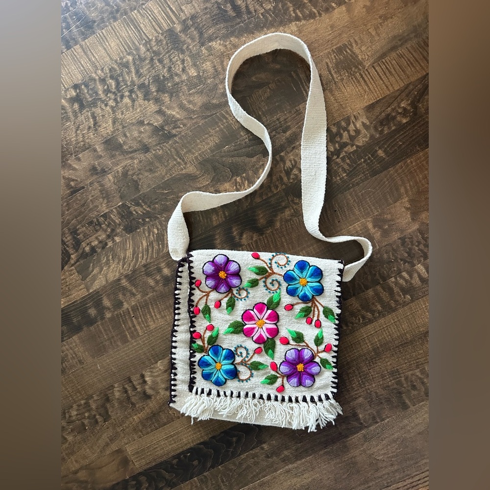 Floral Embroidered Crossbody Bag